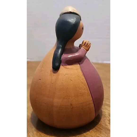 Peruvian Clay Roly Poly Mary & Joseph Figurines Set Of 2 - 5" Tall 4" Wide Each - Picture 11 of 13